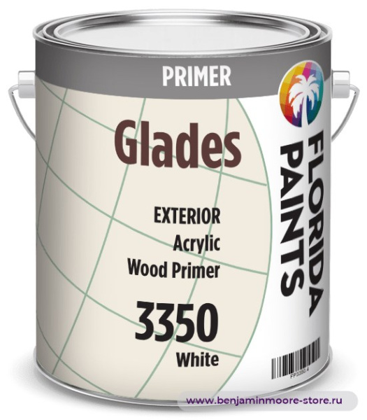 Грунтовка Florida Paints Glades Wood Primer 3350 / Флорида Пэйнтс Глейдс Вуд Праймер 3350 акриловый грунт по дереву для наружных работ — фото | www.benjaminmoore-store.ru