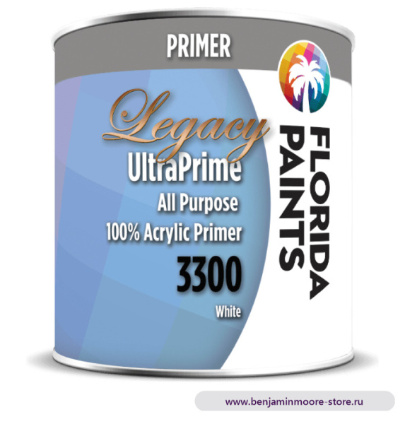 Грунтовка Florida Paints Legacy UltraPrime 3300 / Флорида Пэйнтс Легаси УльтраПрайм 3300 универсальный акриловый грунт для внутренних и наружных работ — фото | www.benjaminmoore-store.ru