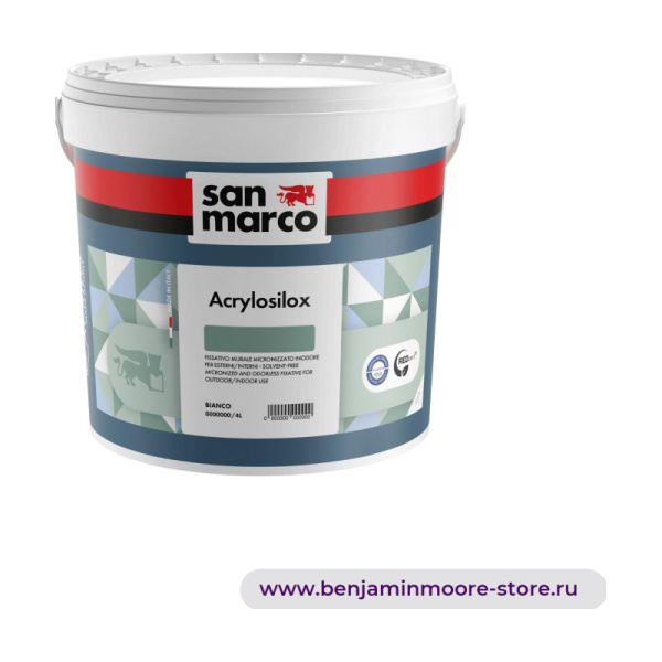 San Marco Acrylosilox силоксановая краска с матовым эффектом для внутренних работ - высокая воздухопроницаемость - без лос — фото | www.benjaminmoore-store.ru