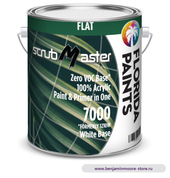 Florida Paints ScrubMaster Zero VOC Flat 7000 глубокоматовая краска для внутренних работ — фото | www.benjaminmoore-store.ru