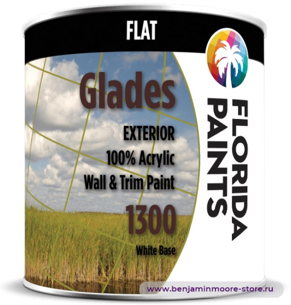 Florida Paints Glades Exterior Flat 1300 глубокоматовая краска для наружных работ — фото | www.benjaminmoore-store.ru