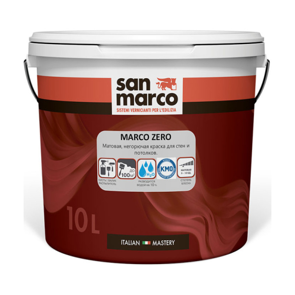 Краска San Marco Zero / Сан Марко Зеро негорючая матовая краска  — фото | www.benjaminmoore-store.ru