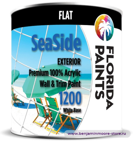 Florida Paints Seaside Exterior Flat 1200 глубокоматовая краска для наружных работ — фото | www.benjaminmoore-store.ru