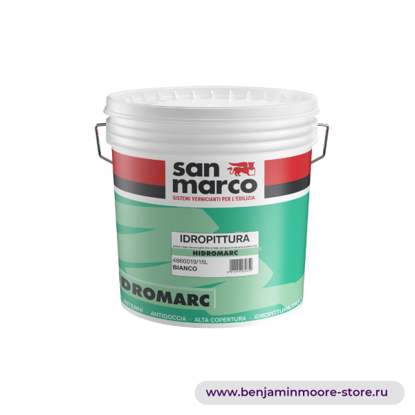 San Marco Hidromarc воздухопроницаемая краска на водной основе с высокой укрывистостью для внутренних работ, предотвращает появление подтеков — фото | www.benjaminmoore-store.ru