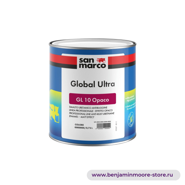 San Marco Global Ultra Gl 10 Opaco антикоррозийная уретановая эмаль, профессиональная линия - матовый эффект — фото | www.benjaminmoore-store.ru