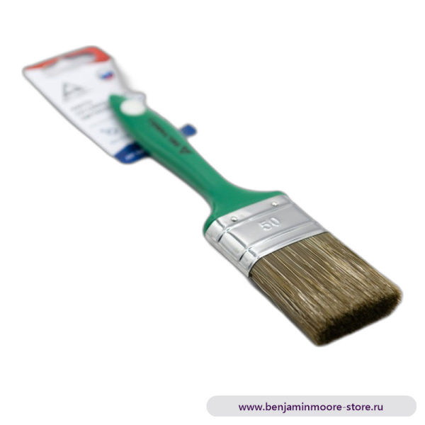 Кисть со смешанной щетиной, зелёная ручка, DeltaRoll, 50х14 мм — фото | www.benjaminmoore-store.ru