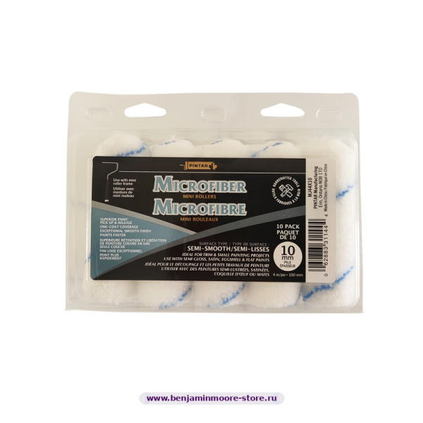 Набор мини-валиков (10 шт.) Pintar MJ44X10 микрофибра, 100 мм, ворс 10 мм — фото | www.benjaminmoore-store.ru