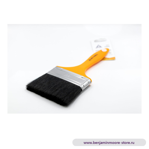 Кисть с черной щетиной, желтая ручка, DeltaRoll, 100х16 мм — фото | www.benjaminmoore-store.ru