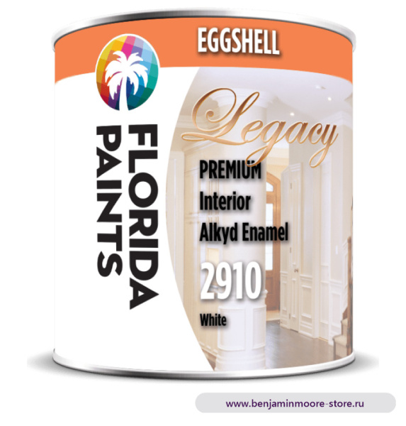 Эмаль Florida Paints Legacy Alkyd Enamel Satin 2910 / Флорида Пэйнтс Легаси 2910 атласная эмаль для внутренних работ