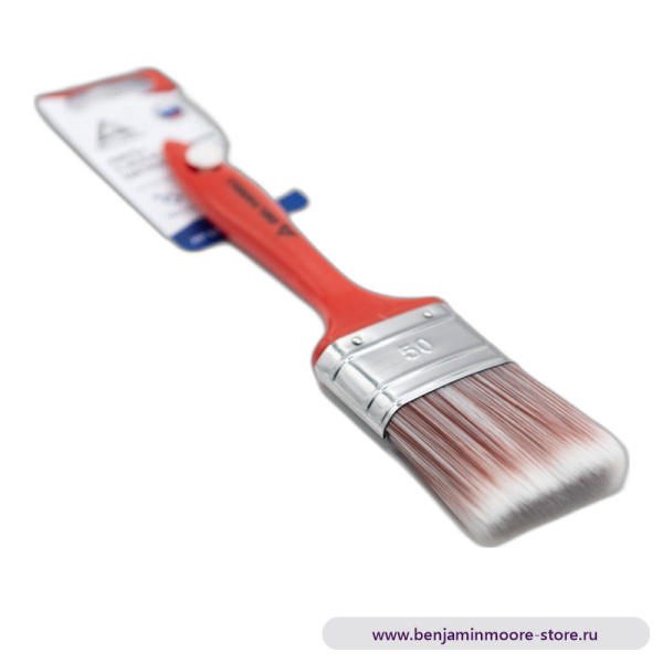 Кисть со светлой щетиной, красная ручка, DeltaRoll, 50х14 мм — фото | www.benjaminmoore-store.ru