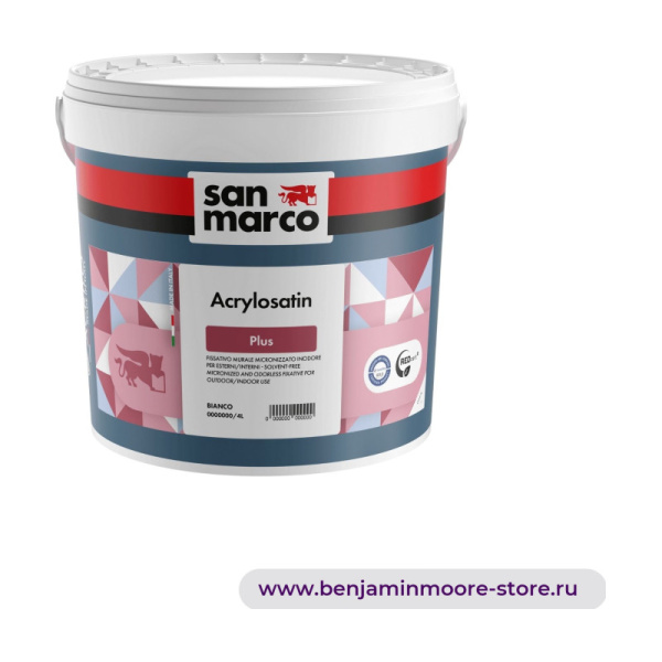 San Marco Acrylosatin Plus акриловая краска с сатиновым эффектом - высокая выравнивающая способность - без лос — фото | www.benjaminmoore-store.ru
