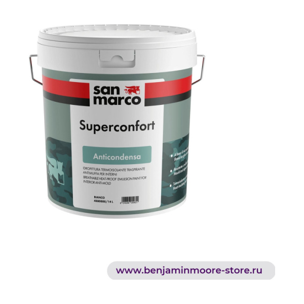 San Marco Superconfort супермоющееся покрытие, предотвращает размножение бактерий и плесени для внутренних работ — фото | www.benjaminmoore-store.ru