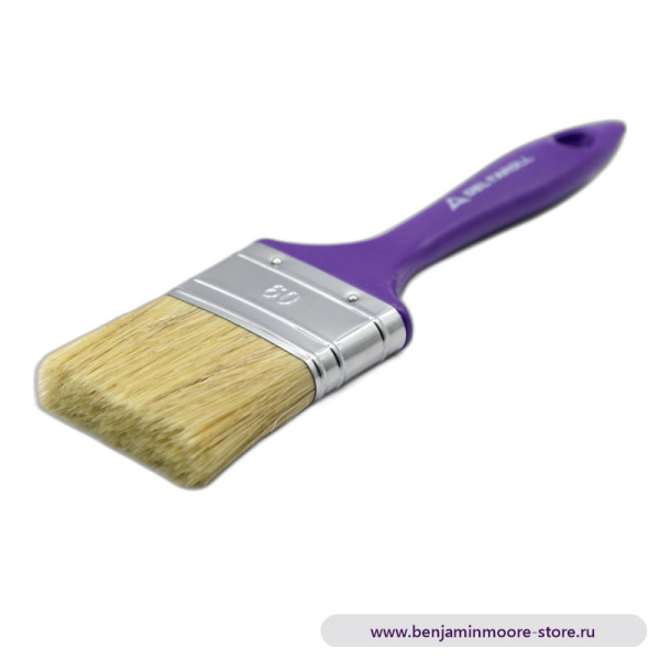 Кисть со смешанной светлой щетиной, фиолетовая ручка, DeltaRoll, 60х15 мм — фото | www.benjaminmoore-store.ru