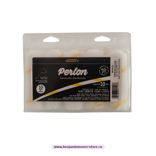 Набор мини-валиков (10 шт.) Pintar WP44X10 перлон, 100 мм, ворс 10 мм — фото | www.benjaminmoore-store.ru